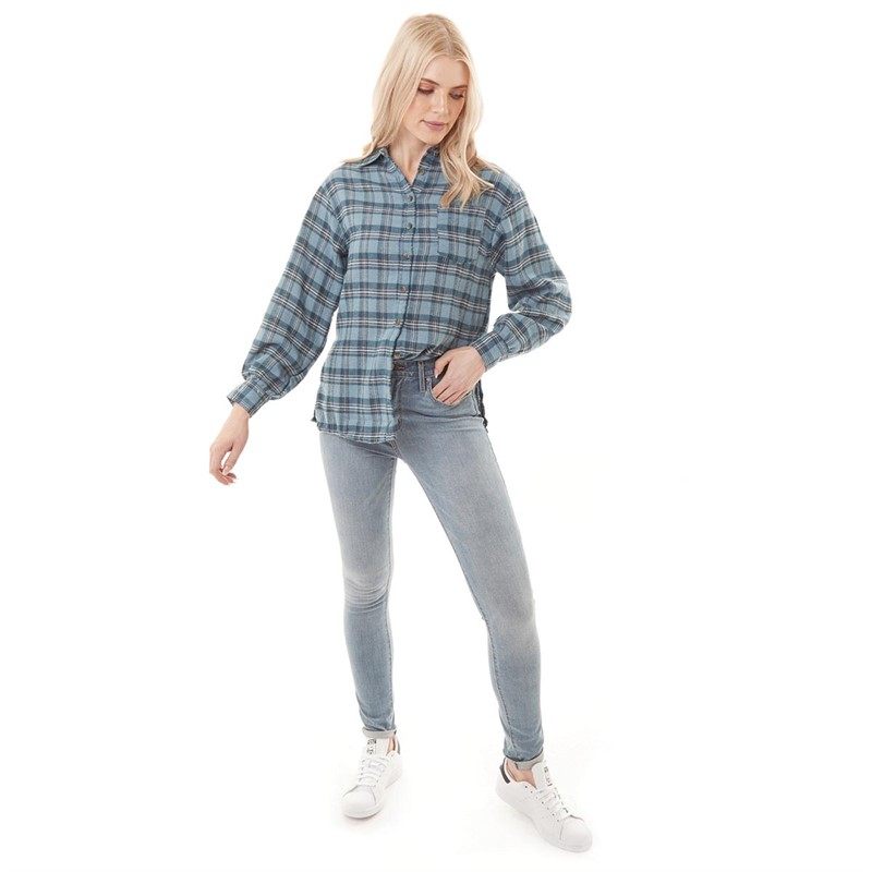 Brave Soul Chemises à Manches Longues Shana Femme Bleu