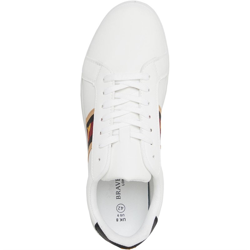 Brave Soul Mens Louie Eagle PU Pumps White/Red/Gold