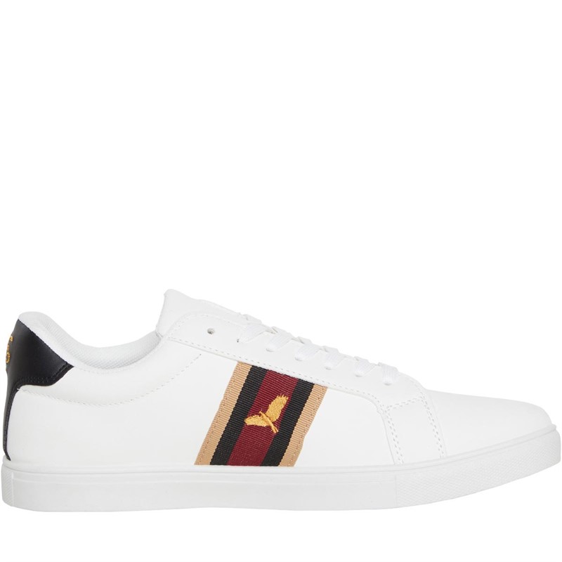 Brave Soul Mens Louie Eagle PU Pumps White/Red/Gold
