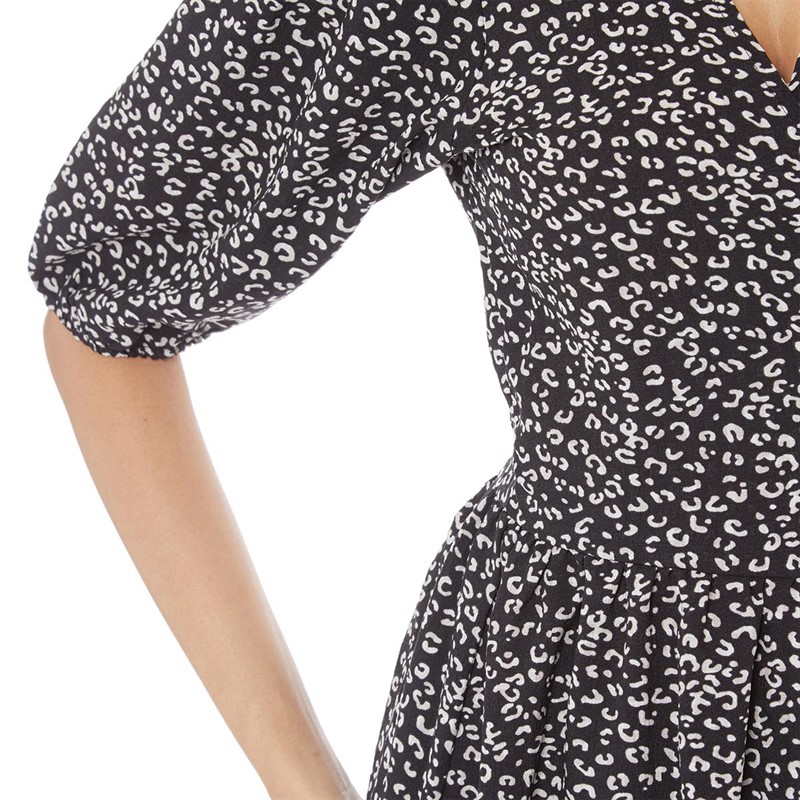 Brave Soul Womens Nanci Wrap Dress Black/White