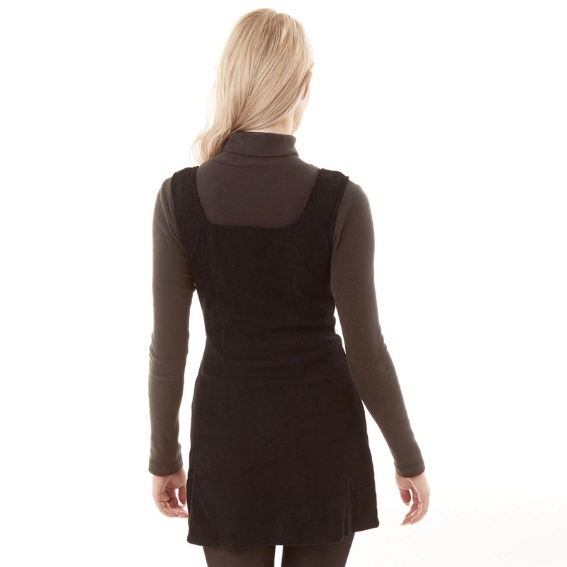 Brave Soul Womens Marie Corduroy Dress Black