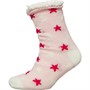 Brave Soul Womens Stars Cosy Socks Pink/Ecru