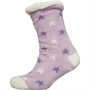Brave Soul Womens Stars Cosy Socks Lilac/Ecru