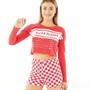 Brave Soul Pyjama Pizzeria Shor Femme Rouge vif