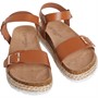 Brave Soul Womens Pantsha Ankle Strap Platform Sandals Tan
