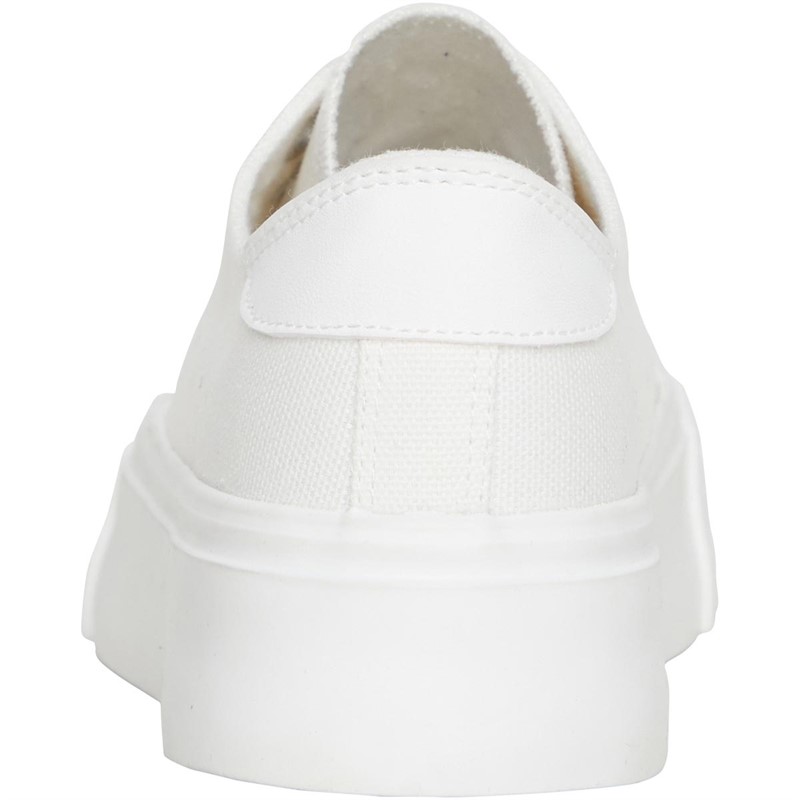 Brave Soul Womens Lolly Chunky Canvas Pumps White