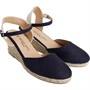 Brave Soul Womens Strawberry Wedge Espadrille Sandals Navy
