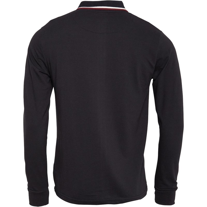 Brave Soul Heren Pilgrim Polo’s met lange mouwen Zwart