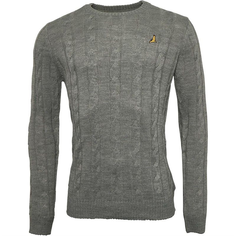 Brave Soul Heren Maoism Crew Neck jumpers Grijs