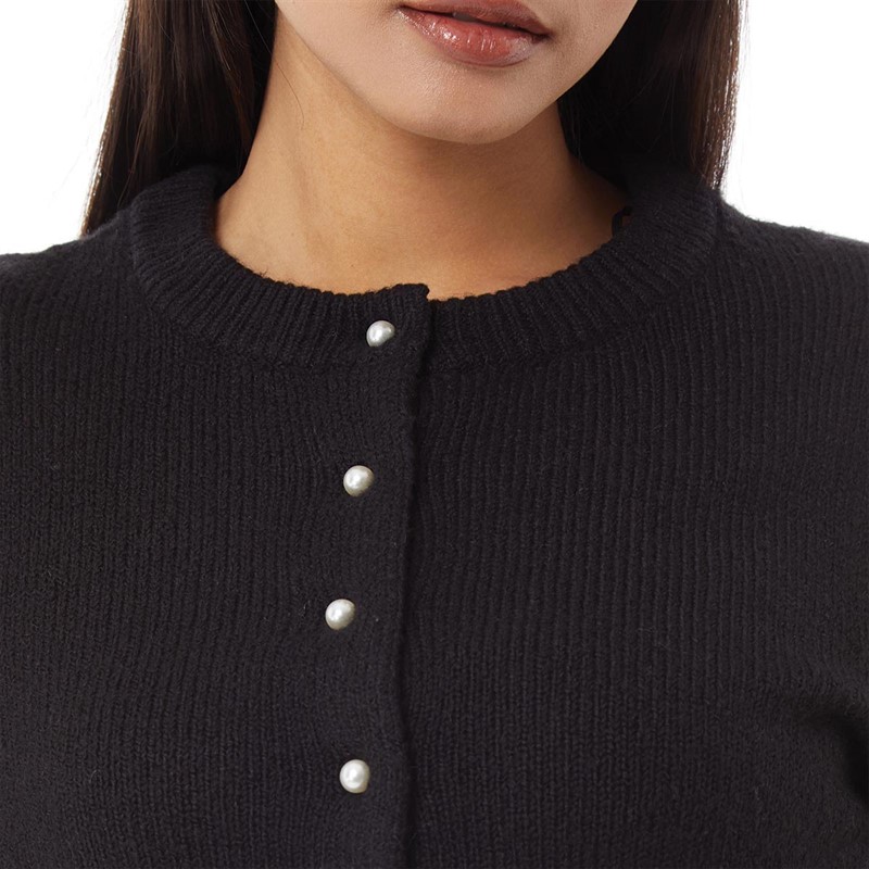 Brave Soul Womens Pearly Cardigan Black