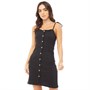 Brave Soul Womens Joana Button Through Strap Dress Black