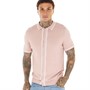 Brave Soul Mens Campos Knitted Polo Dusty Pink/Optic White
