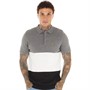 Brave Soul Mens Morales Knitted Polo Dark Grey Marl/Vintage White/Black