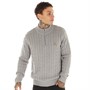 Brave Soul Mens Empiric Knit Jumper Silver Marl Grey