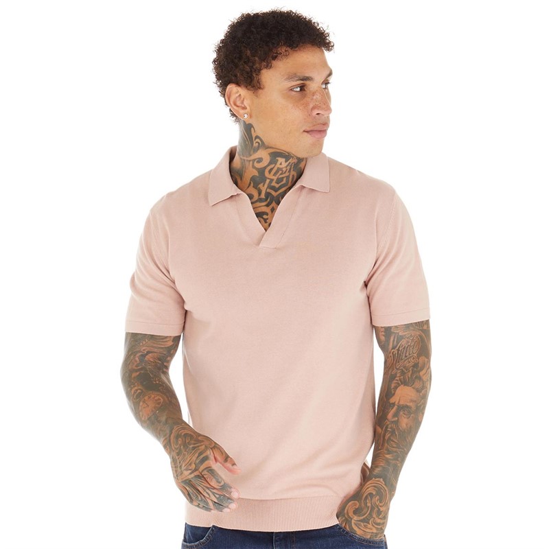 Mens short 2025 sleeve knitted polo