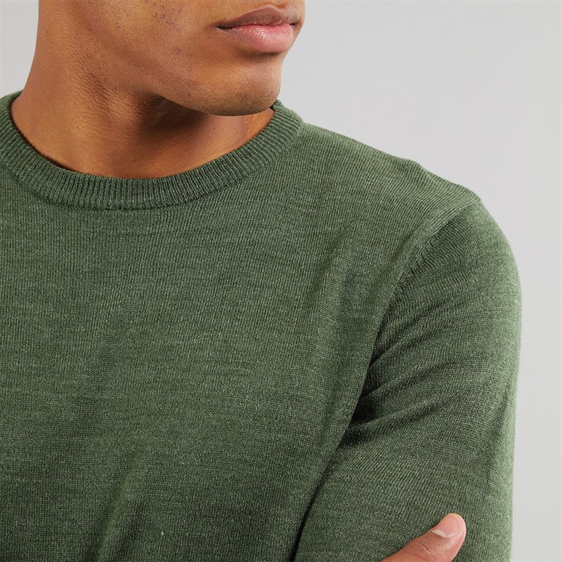 Brave Soul Mens Bohr Knit Jumper Khaki Mix