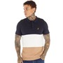 Brave Soul Mens Morales Knitted Polo Midnight Navy/Vintage White/Tan