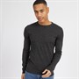 Brave Soul Mens Bohr Knit Jumper Dark Charcoal Mix