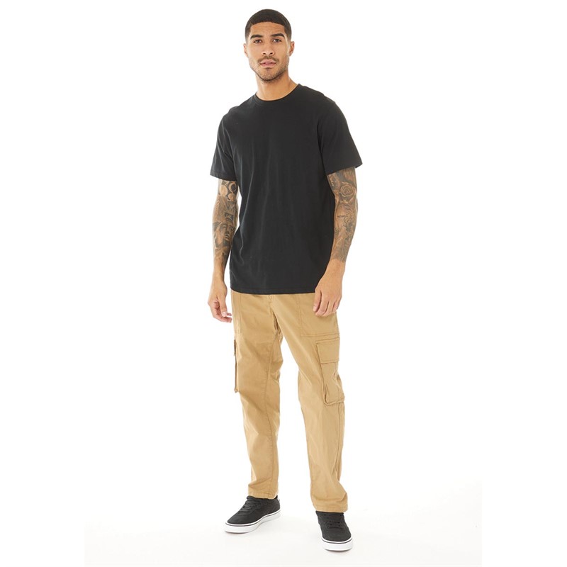 Brave Soul Mens Revolve Cargo Pants Stone