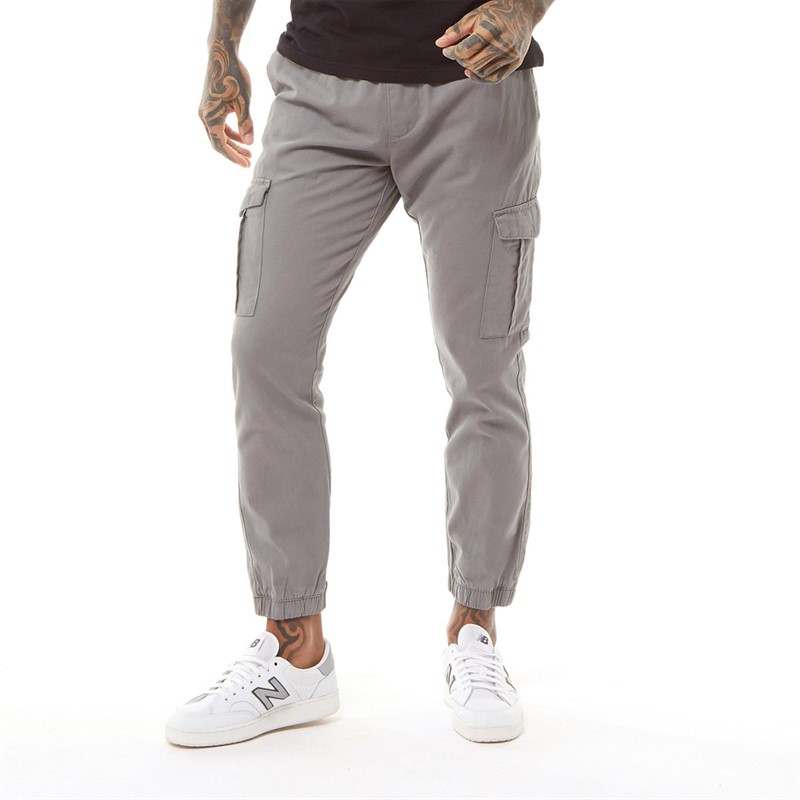 Buy Brave Soul Mens Fine Cargo Pants Grey