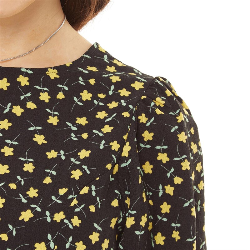 Brave Soul Womens Barbar Dress Black/Yellow