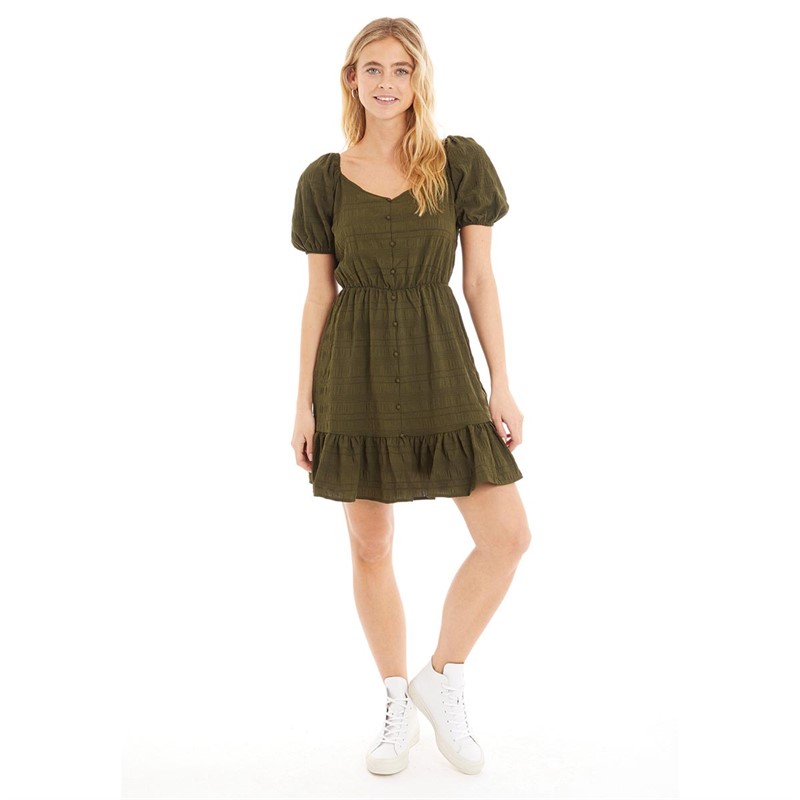Brave Soul Womens Frannie Dress Khaki