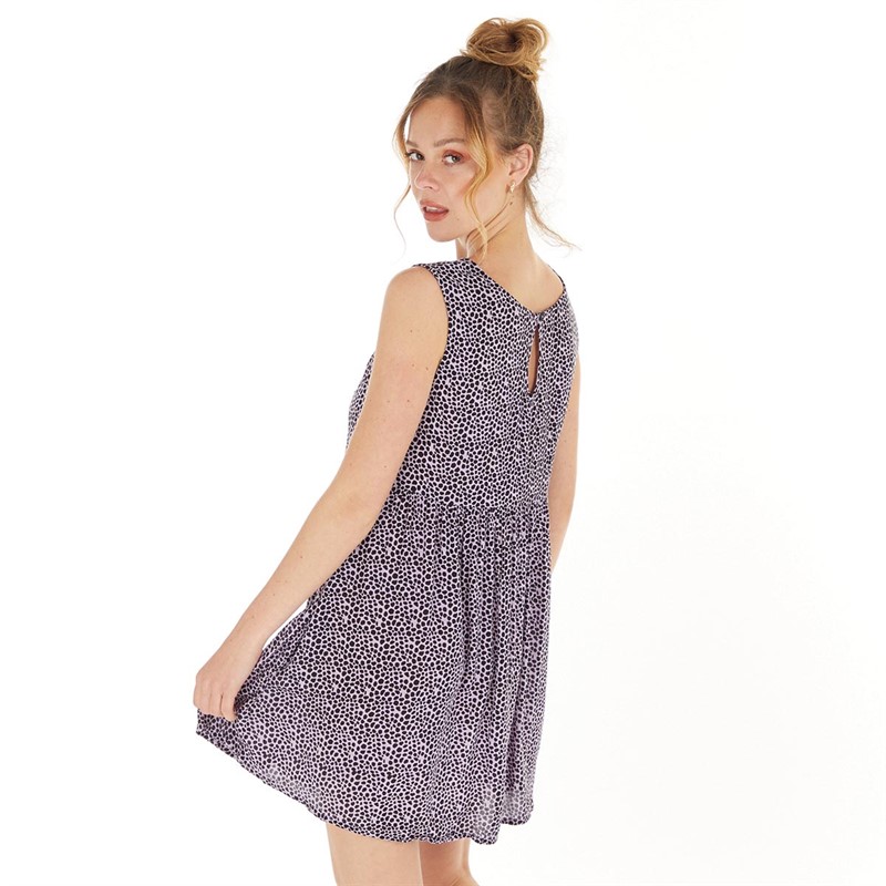 Brave Soul Womens Becky Dress Lilac/Black