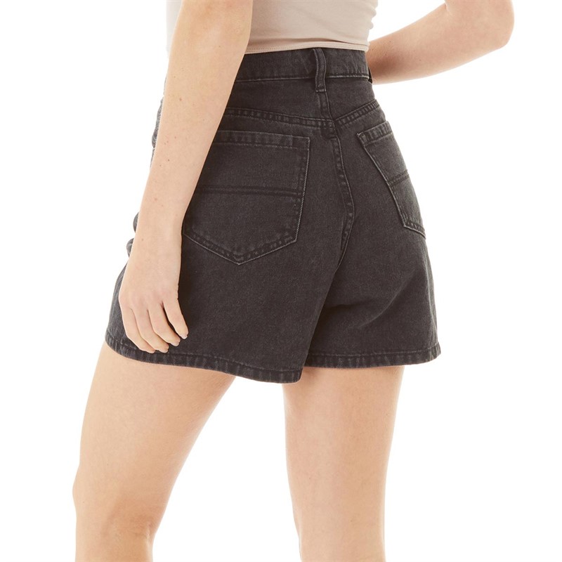 Brave Soul Womens Rebecca Denim Shorts Black/White/Grey Marl