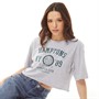 Brave Soul Womens Berlin T-Shirt Light Grey Marl/Forest Green