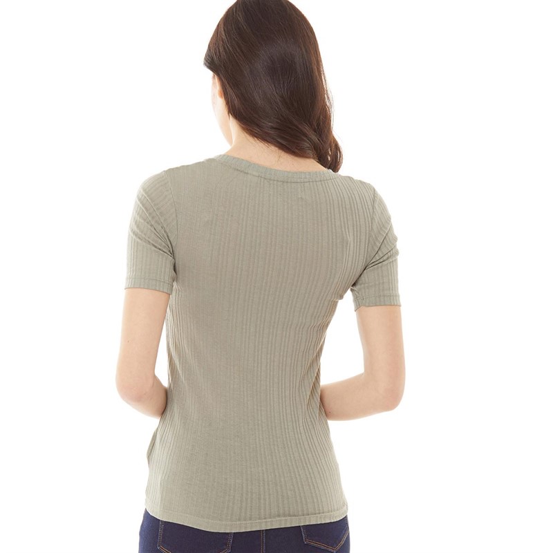 Brave Soul Womens Amy T-Shirt Sage