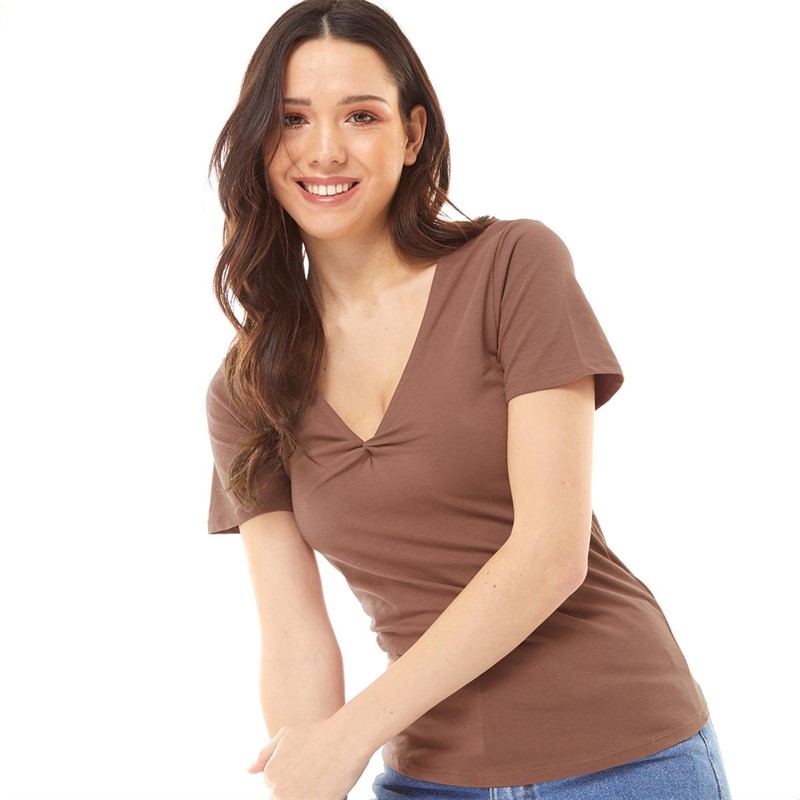 Brave Soul Womens Ellie T-Shirt Deep Taupe