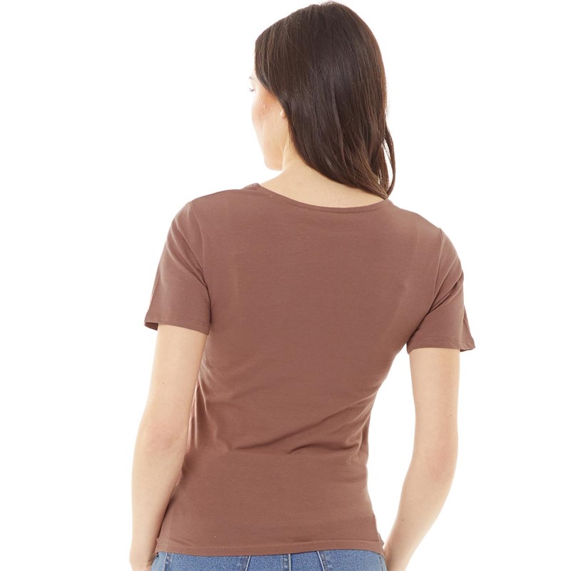 Brave Soul Womens Ellie T-Shirt Deep Taupe