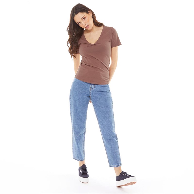 Brave Soul Womens Ellie T-Shirt Deep Taupe