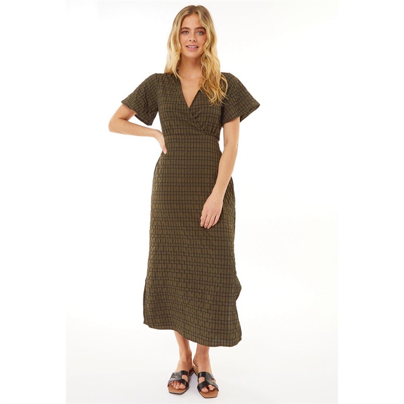 Brave Soul Womens Sherry Dress Khaki/Black