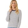 Brave Soul Womens Bethany Long Sleeve T-Shirt Navy/Cream Stripe