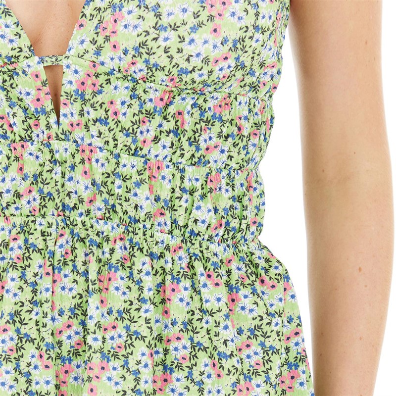 Brave Soul Womens Platas Playsuit Green/Blue