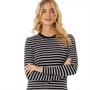 Brave Soul Womens Bethany Long Sleeve T-Shirt White/Black Stripe