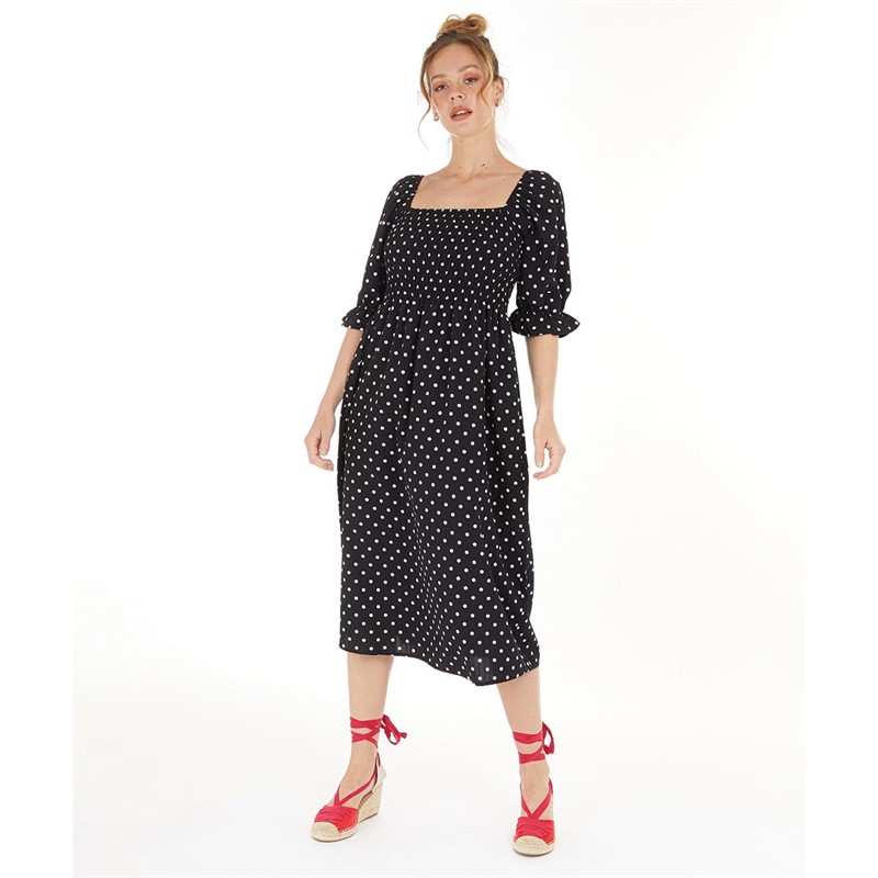 Brave Soul Womens Eliza Dress Black/White