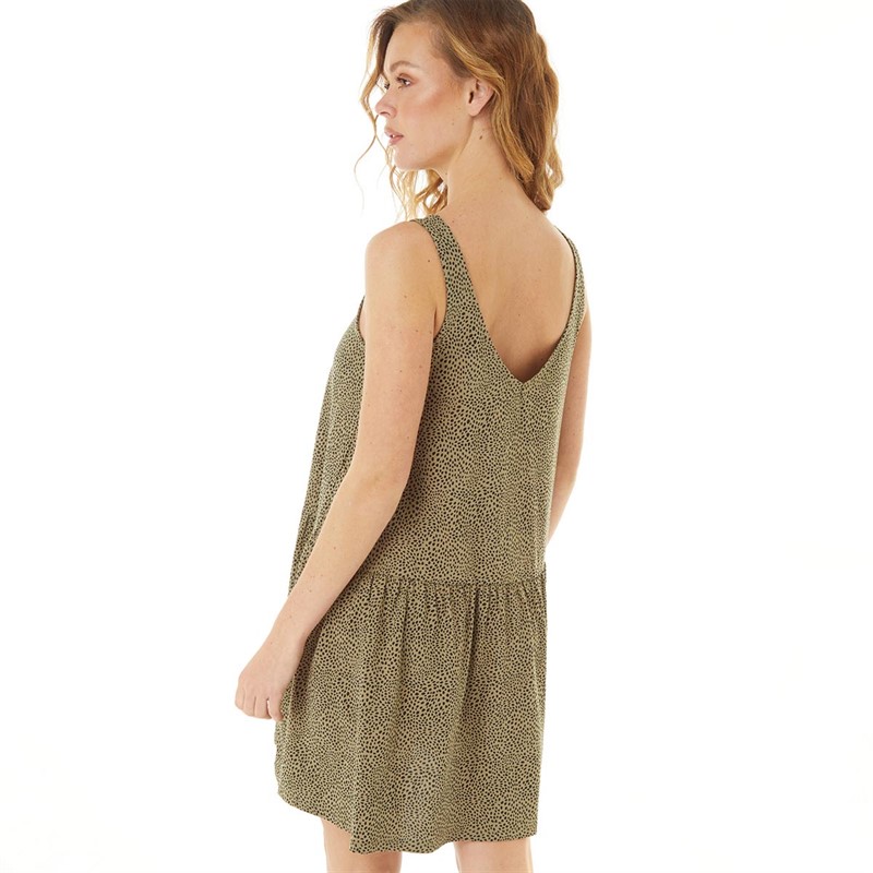 Brave Soul Womens Jeanni Dress Khaki/Black