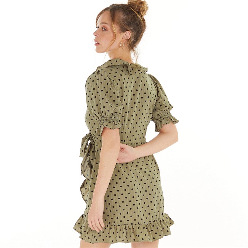 Brave Soul Womens Willa Dress Khaki/Black