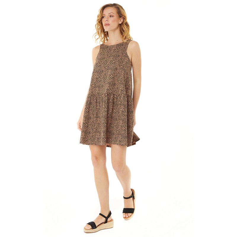 Brave Soul Womens Jeann Dress Taupe/Black