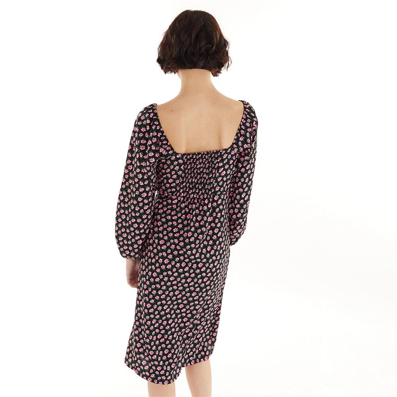 Brave Soul Womens Clover Dress Brown/Pink Floral