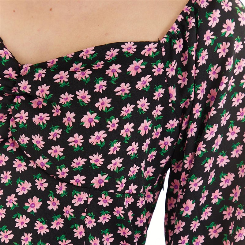 Brave Soul Womens Clover Dress Brown/Pink Floral