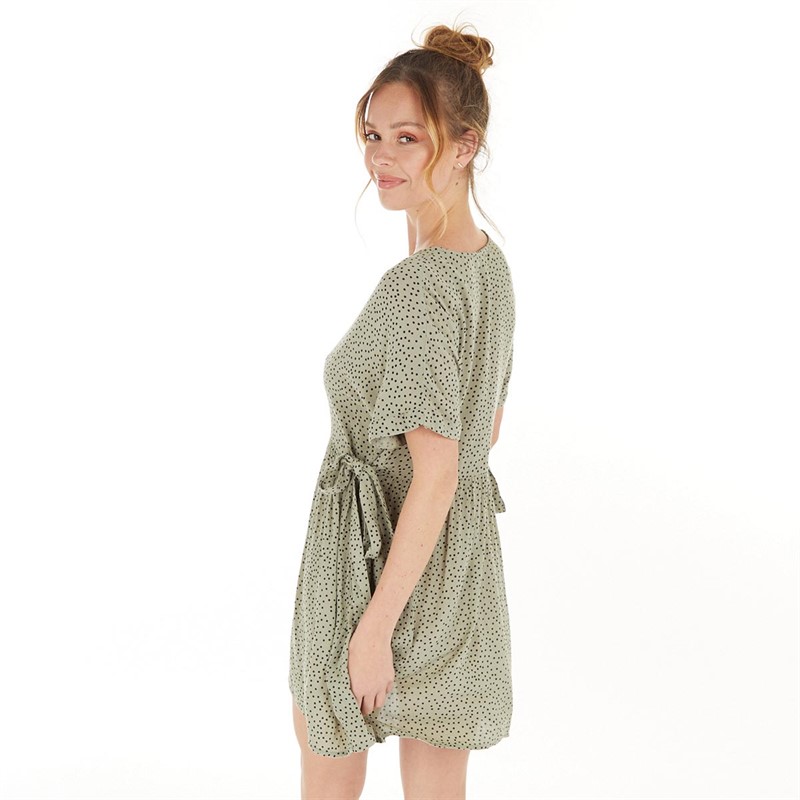 Brave Soul Womens Sorbette Dress Khaki/Black