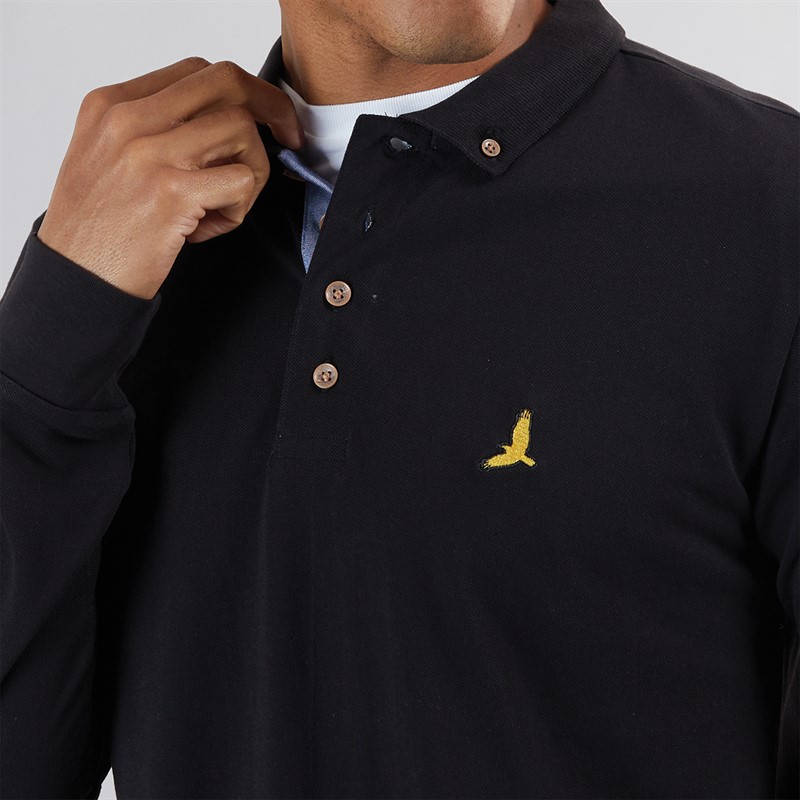 Brave Soul Mens Oregon Long Sleeve T-Shirt Jet Black