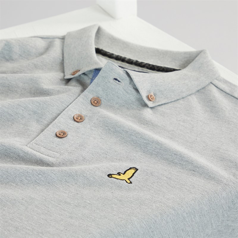 Brave Soul Mens Oregon Long Sleeve T-Shirt Light Grey Marl