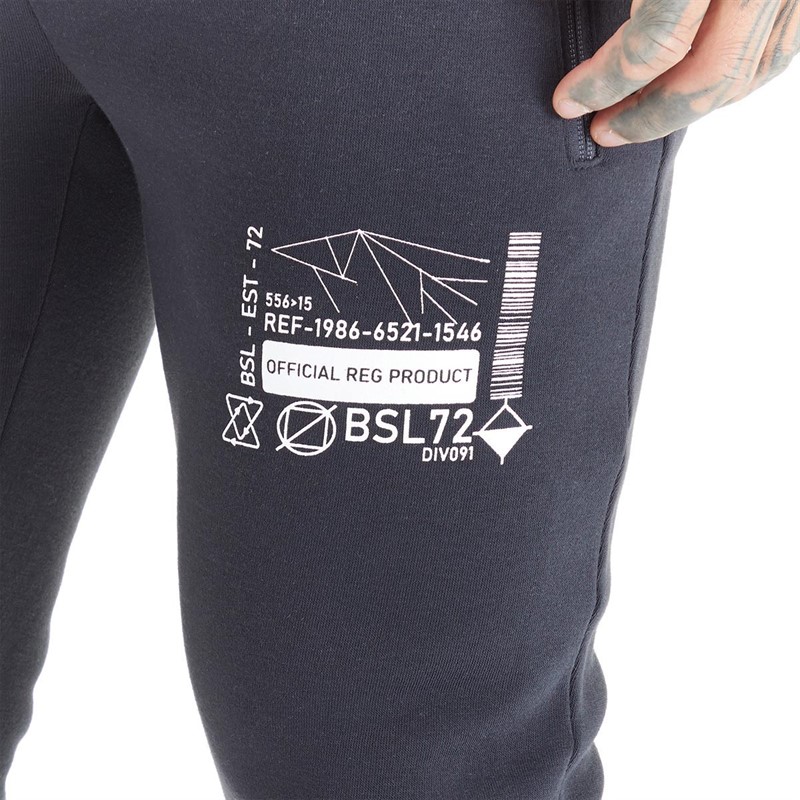 Brave Soul Mens Randyll Joggers Dark Navy/Optic White