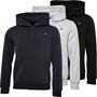 Brave Soul Herren Howard Drei-Pack Hoodies Schwarz/Grau/Marineblau