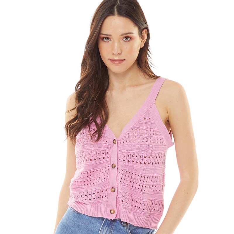 Brave Soul Womens Bethan Top Pink