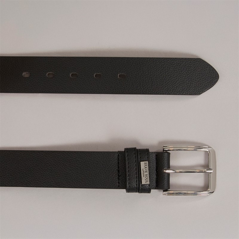 Brave Soul Mens Bonded Leather Belt Black